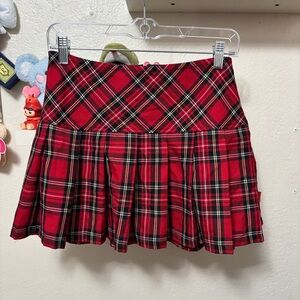 Tripp NYC Red Plaid Skirt Size Small